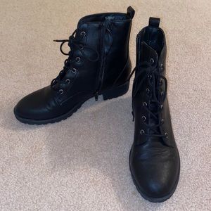 Macy’s Sun + Stone black combat boots size 8 worn once